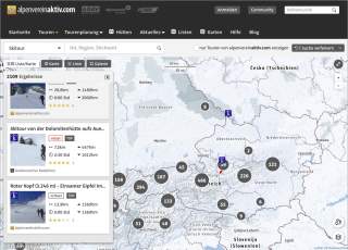 Screenshot der Seite alpenvereinaktiv.com
