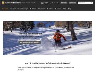 Screenshot der Seite alpenvereinaktiv.com