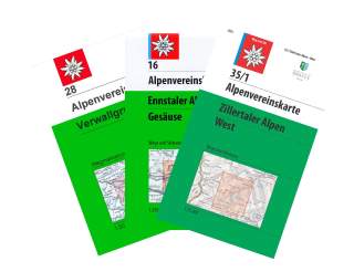 Kartenfächer von Traditionellen Alpenvereinskarten