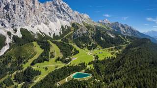 Luftbild vom Gebiet der Ehrwalder Alm