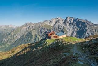 Die Kaltenberghütte, das erste Ziel der Verwallrunde