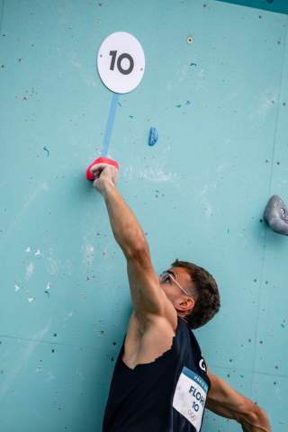 Symbolbild: Yannick Flohé beim Training in Paris. Foto: © Drapella/Virt/IFSC