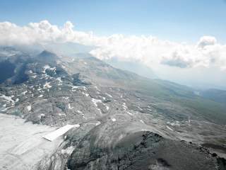 Gletscherrückgang auf dem Vorabgletscher bei Laax