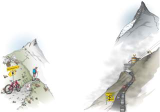 Illustration von Bergsituation
