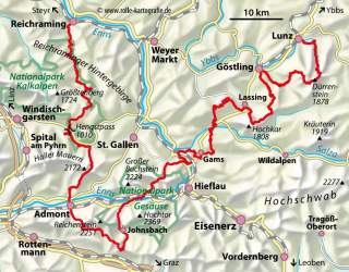 Karte mit eingezeichneter Luchs Trail Route