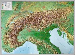 3D Reliefkarte der Alpen