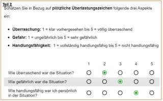 Auszug aus Online-Fragebogen Wanderstudie: Wie wurde das Bedrängnis erlebt