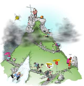 Beinaheunfälle am Berg
