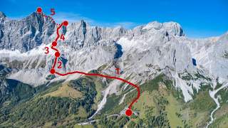 Teilstücke beim Aufstieg zum Hohen Dachstein (2995 m) über die Super Ferrata.