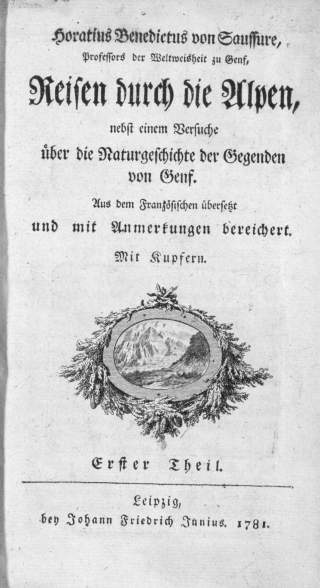 Titelblatt von Saussure von 1781
