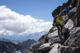 Bergsteiger in alpinem Gelände
