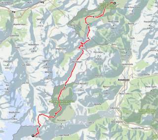 Screenshot der gewanderten Route entnommen von alpenvereinaktiv.com