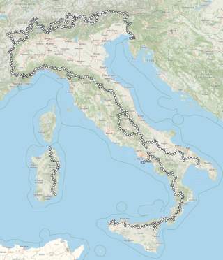 Karte der Sentiero Italia.