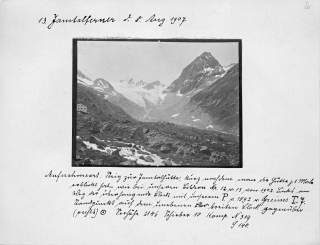 alte schwarz-weiß-Postkarte mit Motiv Jamtalferner