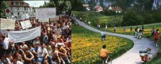 Demo Sigmaringen und Seilschaftskette Donauland.