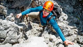 Kletterstelle mit Drahtseil am Watzmann