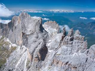 Rosengartengruppe mit Vajolettürmen und Gartlhütte.