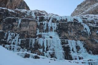 Die Eisfälle im Val Travenanzes.
