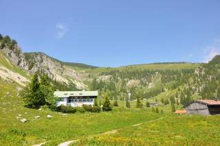 Hütte im Gebirge