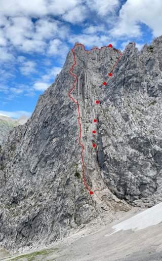 Routenverlauf der Fahrradlkante am Oberreintalturm