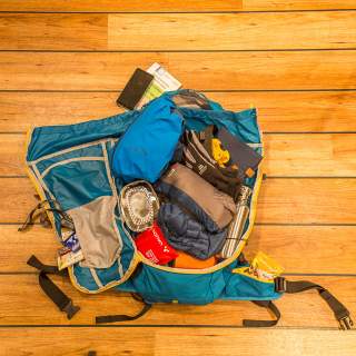 Gepackter Wanderrucksack