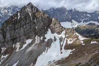 Blick zum Gumpenjoch beim Aufstieg zum Gamsjaoch.