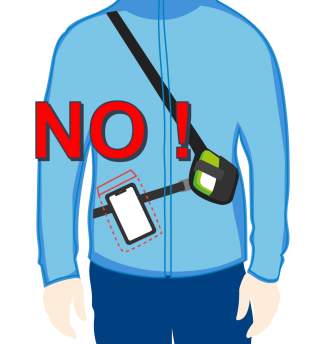 Handy nicht direkt auf LVS-Gerät tragen