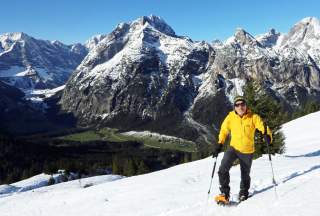 Schneeschuhgeher am Mittwoch an der Hasentalalm im Karwendel.