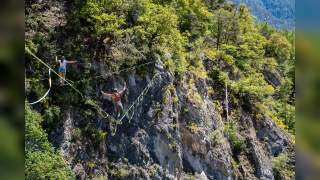 Highlinen in den Alpen