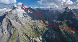 Die Route auf den Hochgall über den Nordwestgrat