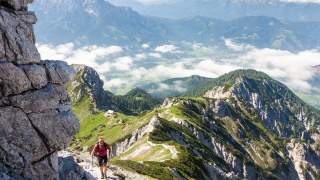 Natterriegel - Im Aufstieg zum Natterriegel, der letzten Gipfelmöglichkeit der Runde durchs Gesäuse. Foto: Iris Kürschner