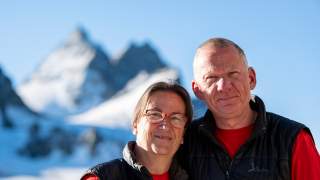 Das Hüttenwirtspaar der Bertolhütte, Florence und Stephane Schenk