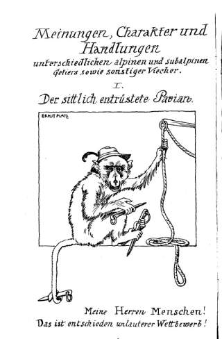 Karikatur eines Pavians aus der Kneipzeitung des Akademischen Alpenvereins München