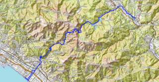 Kartenausschnitt der 3. Etappe der Via Vandelli.