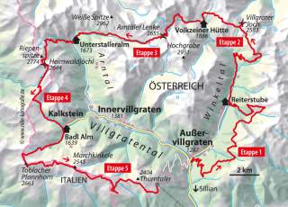 Kartenausschnitt Her-Ass-Wegg Vilgrater Berge