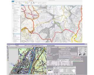 Der Vergleich der beiden Softwares (MicroStation unten, ArcGIS oben) zeigt die Entwicklung in der digitalen Kartographie. Foto: DAV