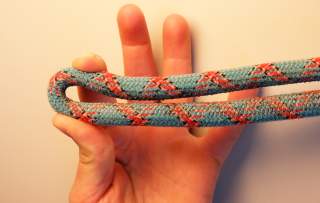 Knicktest beim Kletterseil.