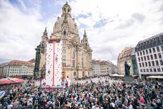 Speedkletter Meisterschaft in Dresden Innenstadt