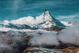 Panoramablick auf das Matterhorn in den Schweizer Alpen.