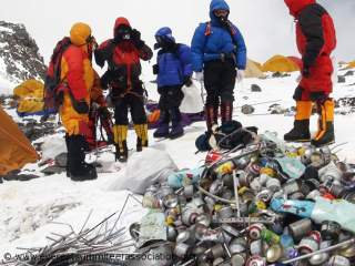 Müllhaufen am Everest-Südsattel