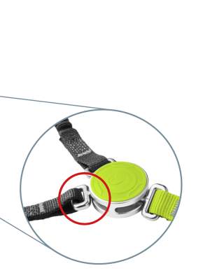 Betroffene Metalkomponente des Dreifachwirbels am Klettersteigset EDELRID Comfort Tri