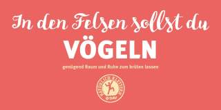 Claim der DAV-Kampagne #natürlichklettern, weiße Schrift auf rotem Grund