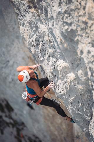 Nina Caprez in der Rätikon-Route WoGü