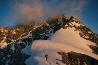 Erstes Eisfeld auf dem Hintergrat beim Aufstieg zum Ortler