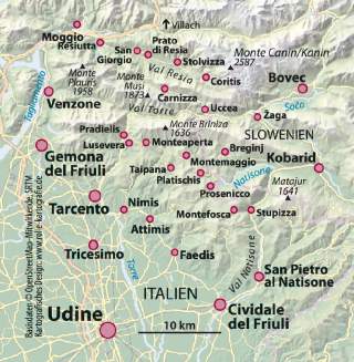 Überblickskarte Julische Voralpen