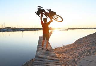 Mit Fahrrad am Neusiedler See