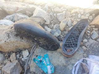 Bergschuh am Ende
