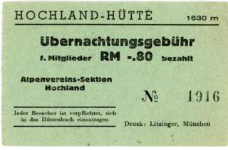 Eine Schlafmarke von der Hochland-Hütte.