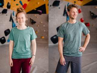Funktionsshirt für Damen und Herren mit dezentem Berge-Print