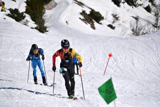 Skimoathleten im Aufstieg